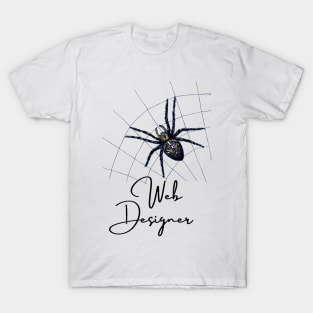 Funny Design for Web Designers with Cool Scary Spider in a Web T-Shirt